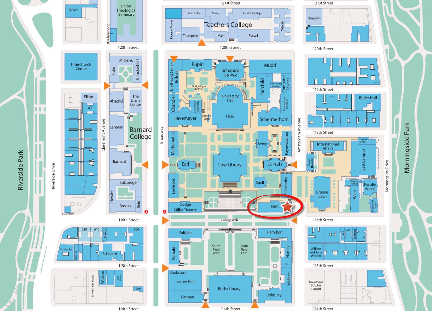 Columbia University Campus Building Map