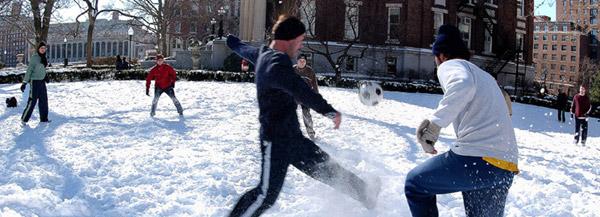 students playing soccer